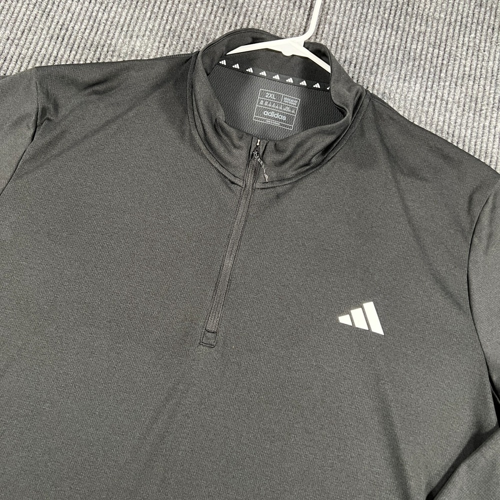 Adidas Pullover Mens 2XL XXL Black Long Sleeve Regular Fit Mock Neck Active